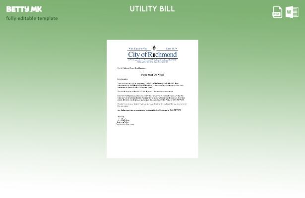 Модерен стил на САД Мичиген Сити Ричмонд шаблон за известување за исклучување на